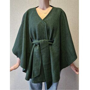 Wool-feel Belted Cape by Magic